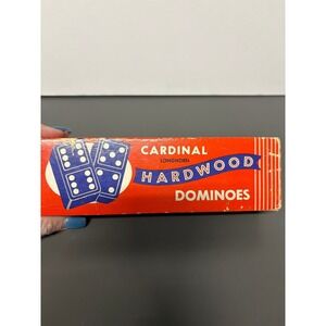 Cardinal Hardwood Dominoes No 555 Vintage Game Set with Box